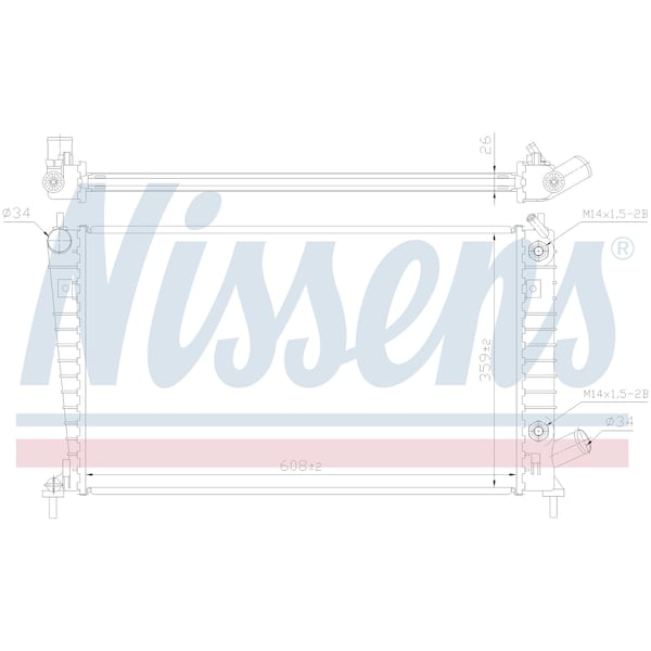 Nissen Nissens Radiator, 68001A 68001A - main
